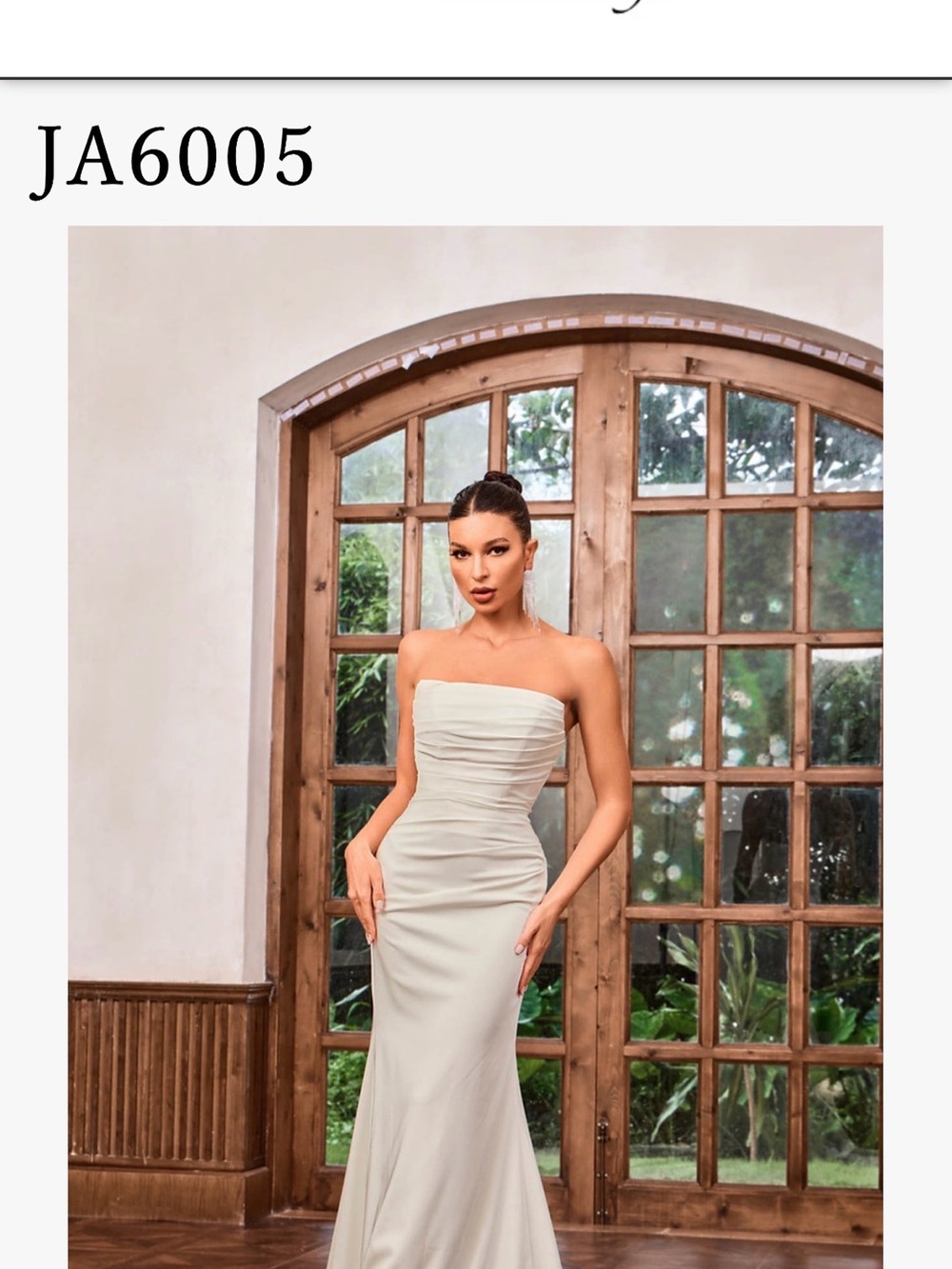 Adore Strapless Ruched Ivory Gown